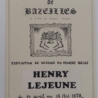 Maquette pour l'affiche pour l'exposition Henry Lejeune : Exposition de dessins du peintre belge, au château de Bazeilles (France) du 14 avril au 14 mai 1978.